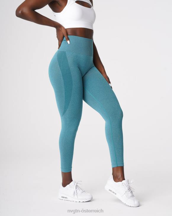 Fitness Frauen NVGTN 6J66534 blaugrün Konturnahtlose Leggings