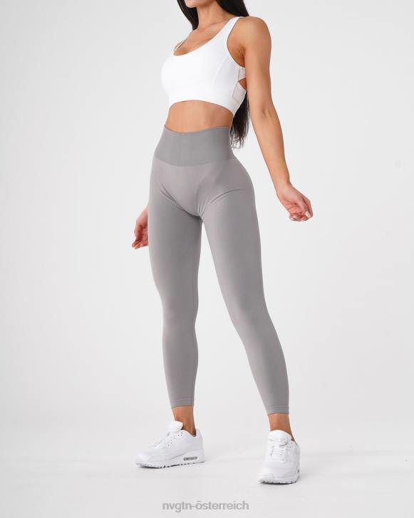 Fitness Frauen NVGTN 6J66555 hellgrau Solide nahtlose Leggings