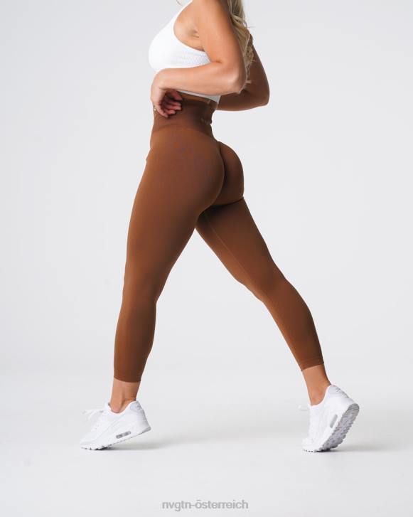 Fitness Frauen NVGTN 6J66556 Karamell Solide nahtlose Leggings
