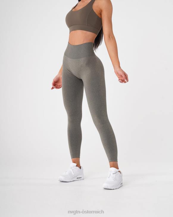 Fitness Frauen NVGTN 6J66628 Khakigrün Nahtlose Leggings mit Kurven