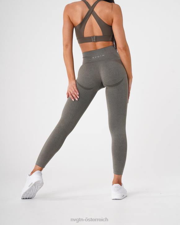 Fitness Frauen NVGTN 6J66628 Khakigrün Nahtlose Leggings mit Kurven