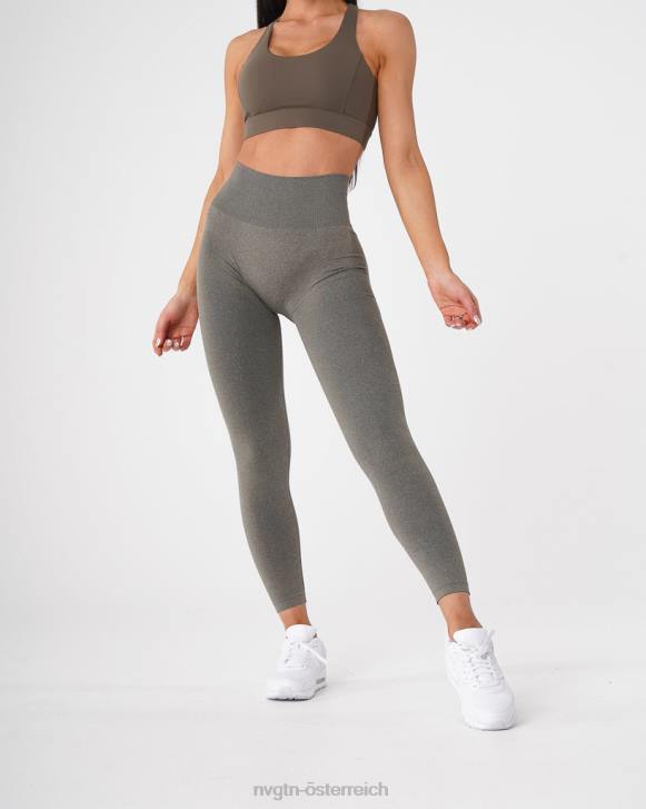 Fitness Frauen NVGTN 6J66628 Khakigrün Nahtlose Leggings mit Kurven