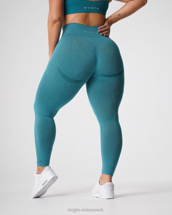 Fitness Frauen NVGTN 6J66639 blaugrün Nahtlose Leggings mit Kurven