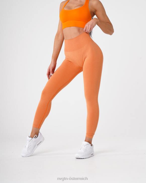 Fitness Frauen NVGTN 6J66640 Sonnenuntergangsorange Nahtlose Leggings mit Kurven