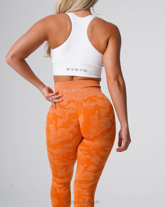 Fitness Frauen NVGTN 6J66669 gebranntes Orange Nahtlose Camo-Leggings