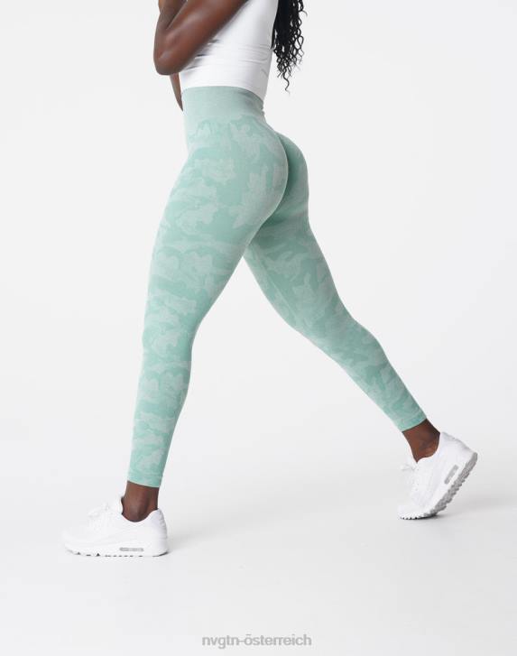 Fitness Frauen NVGTN 6J66672 Salbeigrün Nahtlose Camo-Leggings