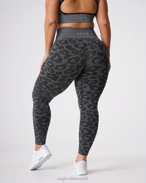 Fitness Frauen NVGTN 6J66676 schwarz gesprenkelt Nahtlose Leggings mit Leopardenmuster