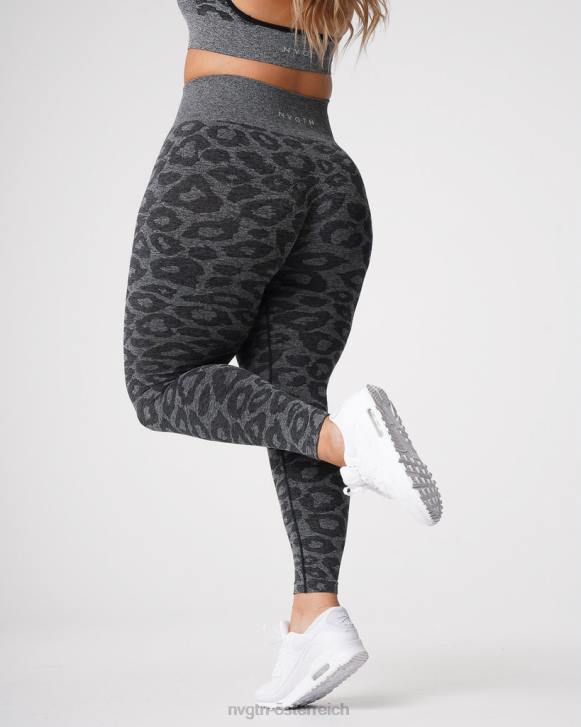 Fitness Frauen NVGTN 6J66676 schwarz gesprenkelt Nahtlose Leggings mit Leopardenmuster
