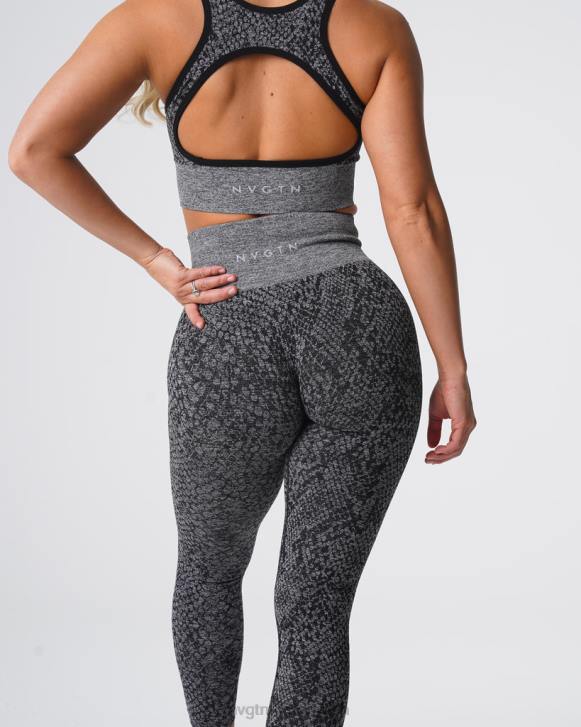 Fitness Frauen NVGTN 6J66678 schwarz gesprenkelt Nahtlose Leggings aus Schlangenleder