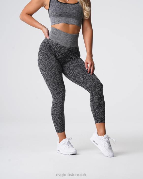 Fitness Frauen NVGTN 6J66678 schwarz gesprenkelt Nahtlose Leggings aus Schlangenleder