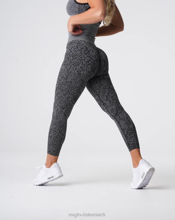 Fitness Frauen NVGTN 6J66678 schwarz gesprenkelt Nahtlose Leggings aus Schlangenleder