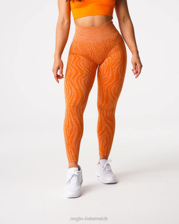 Fitness Frauen NVGTN 6J66683 gebranntes Orange Nahtlose Zebra-Leggings