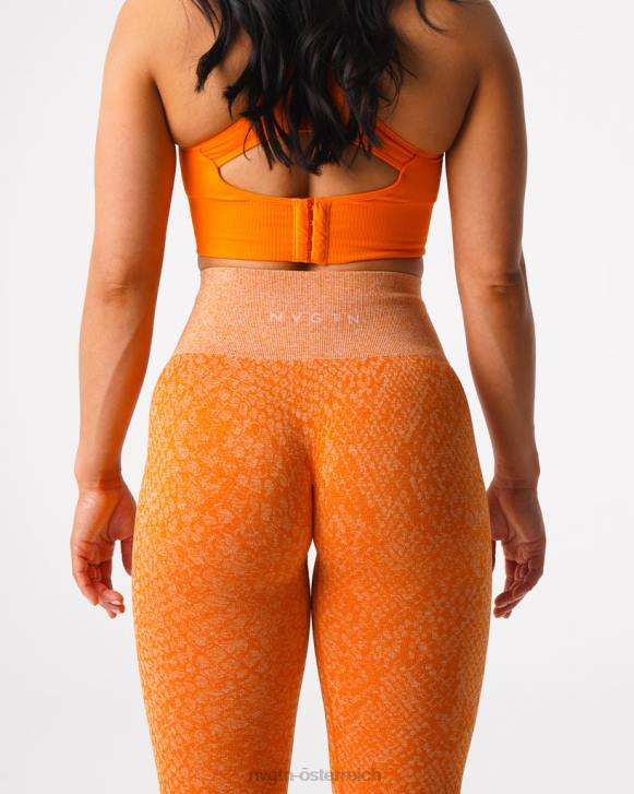 Fitness Frauen NVGTN 6J66684 gebranntes Orange Nahtlose Leggings aus Schlangenleder