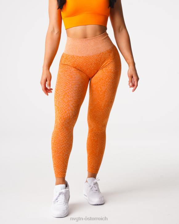 Fitness Frauen NVGTN 6J66684 gebranntes Orange Nahtlose Leggings aus Schlangenleder
