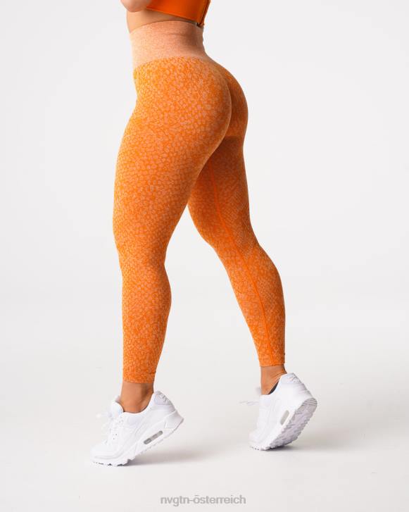 Fitness Frauen NVGTN 6J66684 gebranntes Orange Nahtlose Leggings aus Schlangenleder