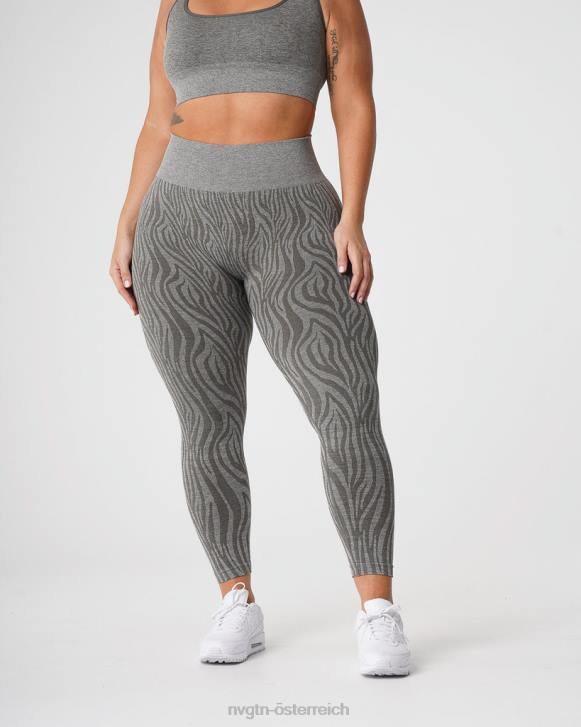 Fitness Frauen NVGTN 6J66687 Khakigrün Nahtlose Zebra-Leggings