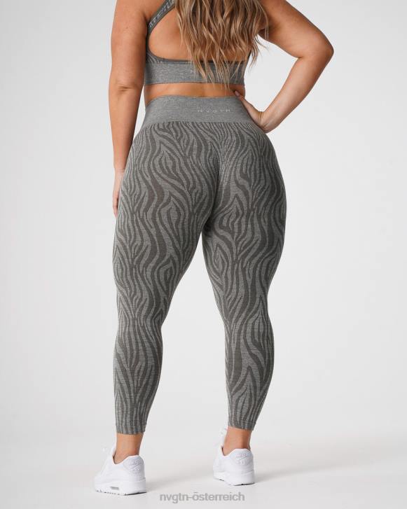 Fitness Frauen NVGTN 6J66687 Khakigrün Nahtlose Zebra-Leggings