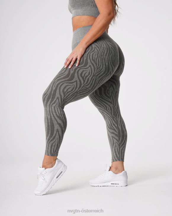 Fitness Frauen NVGTN 6J66687 Khakigrün Nahtlose Zebra-Leggings