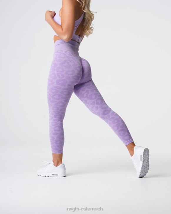 Fitness Frauen NVGTN 6J66688 lila Nahtlose Leggings mit Leopardenmuster
