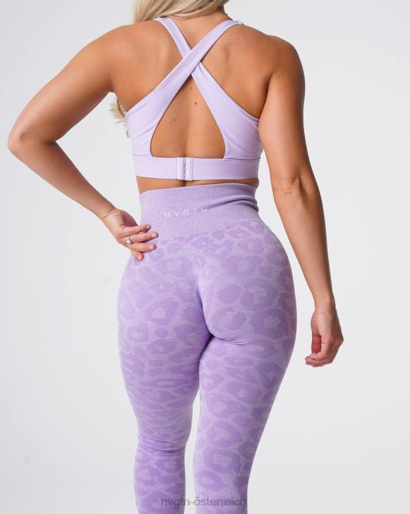 Fitness Frauen NVGTN 6J66688 lila Nahtlose Leggings mit Leopardenmuster