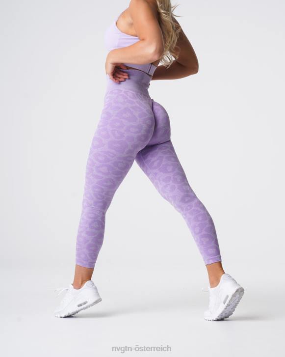 Fitness Frauen NVGTN 6J66688 lila Nahtlose Leggings mit Leopardenmuster