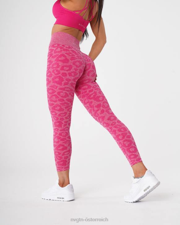 Fitness Frauen NVGTN 6J66689 Fuchsie Nahtlose Leggings mit Leopardenmuster
