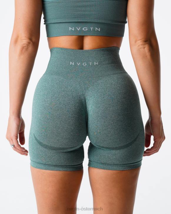 Fitness Frauen NVGTN 6J66345 Waldgrün Konturnahtlose Shorts
