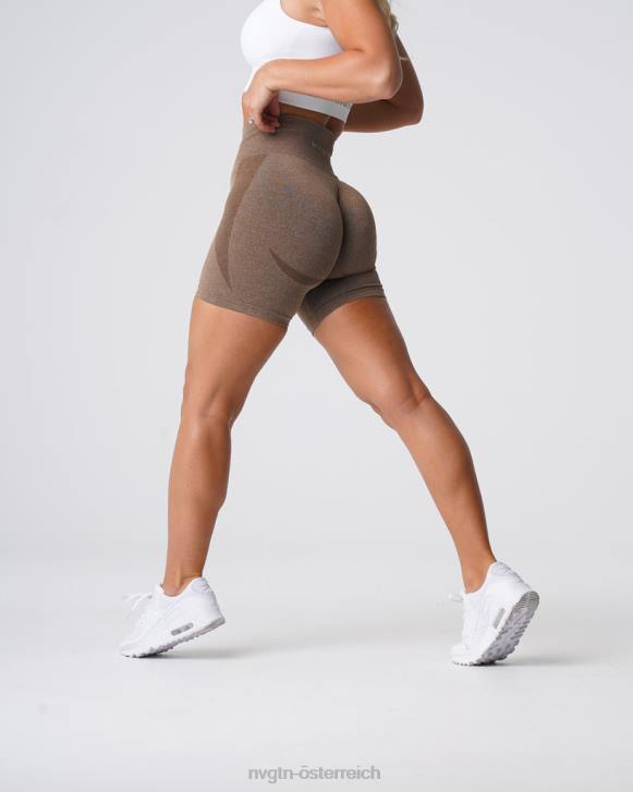 Fitness Frauen NVGTN 6J66346 Mokka Konturnahtlose Shorts