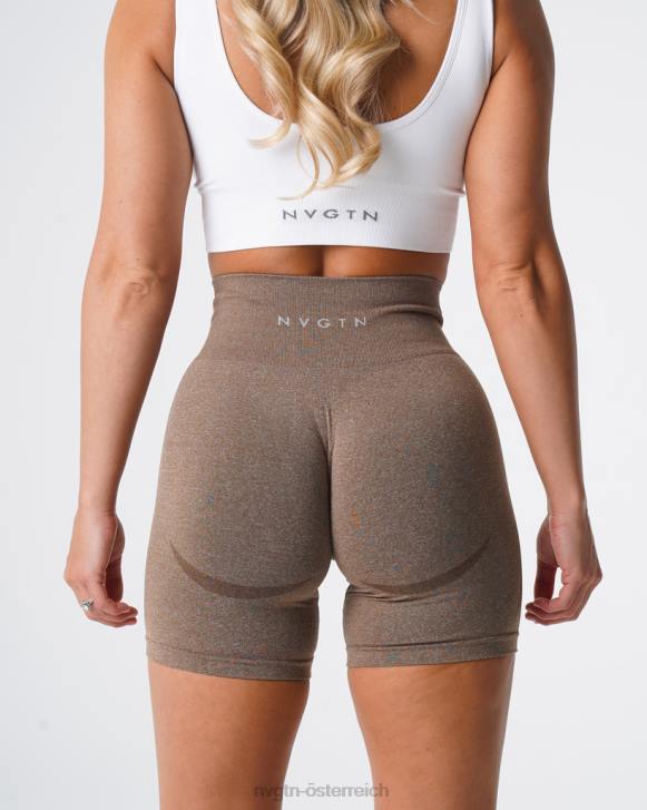 Fitness Frauen NVGTN 6J66346 Mokka Konturnahtlose Shorts