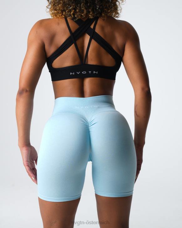 Fitness Frauen NVGTN 6J66396 pastellblau Nahtlose Scrunch-Shorts