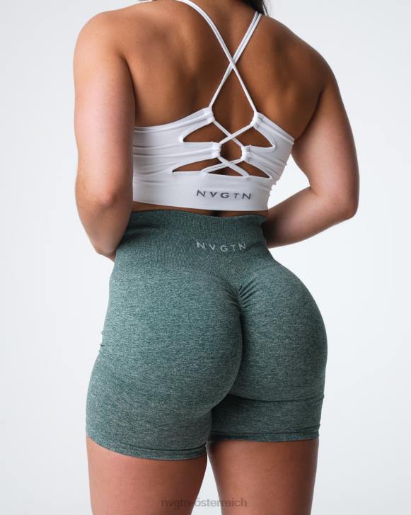 Fitness Frauen NVGTN 6J66398 Waldgrün Nahtlose Scrunch-Shorts