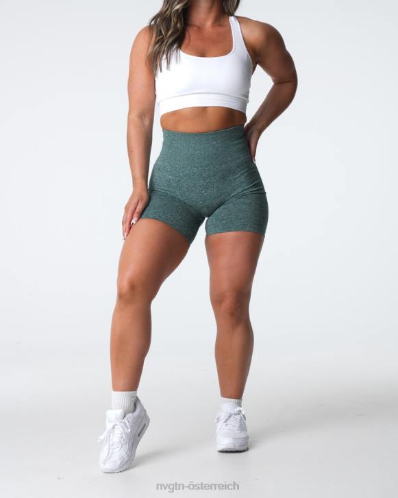 Fitness Frauen NVGTN 6J66398 Waldgrün Nahtlose Scrunch-Shorts