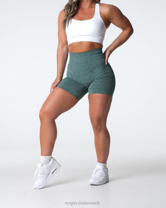 Fitness Frauen NVGTN 6J66398 Waldgrün Nahtlose Scrunch-Shorts