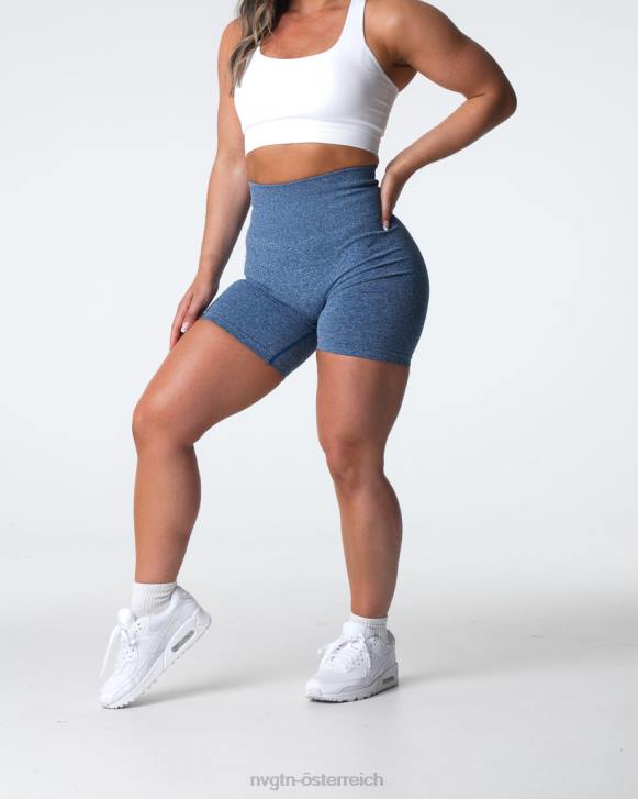 Fitness Frauen NVGTN 6J66399 Schieferblau Nahtlose Scrunch-Shorts