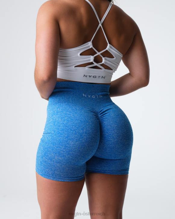Fitness Frauen NVGTN 6J66412 Meerblau Nahtlose Scrunch-Shorts