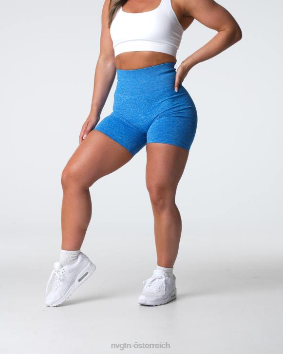 Fitness Frauen NVGTN 6J66412 Meerblau Nahtlose Scrunch-Shorts
