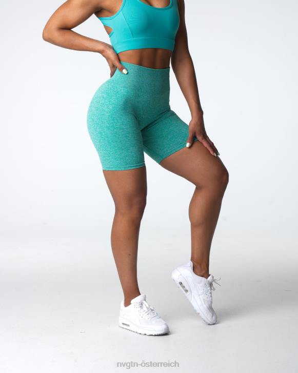 Fitness Frauen NVGTN 6J66413 Türkis Nahtlose Scrunch-Shorts