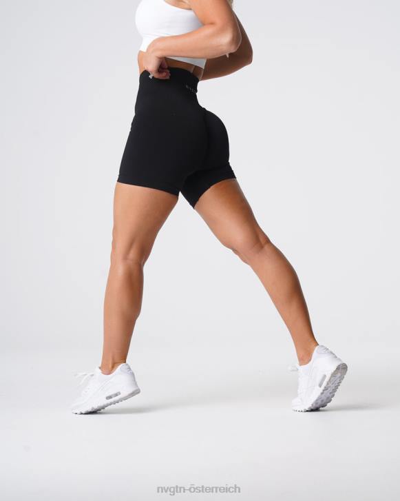 Fitness Frauen NVGTN 6J66429 Schwarz Solide, nahtlose Shorts