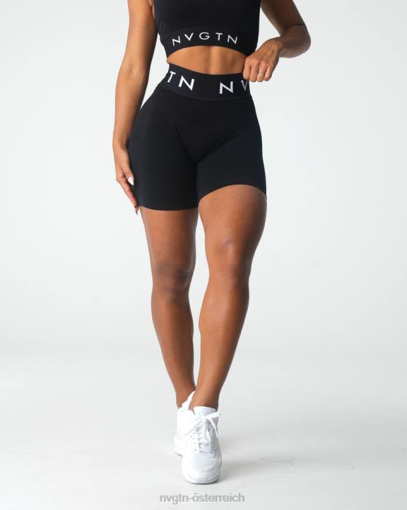 Fitness Frauen NVGTN 6J66430 Schwarz Nahtlose sportliche Shorts