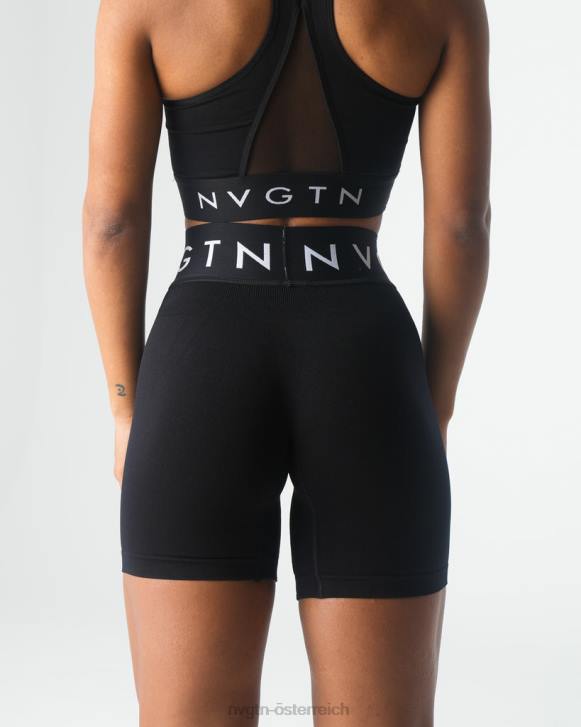 Fitness Frauen NVGTN 6J66430 Schwarz Nahtlose sportliche Shorts