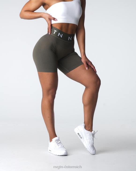 Fitness Frauen NVGTN 6J66432 Olive Nahtlose sportliche Shorts