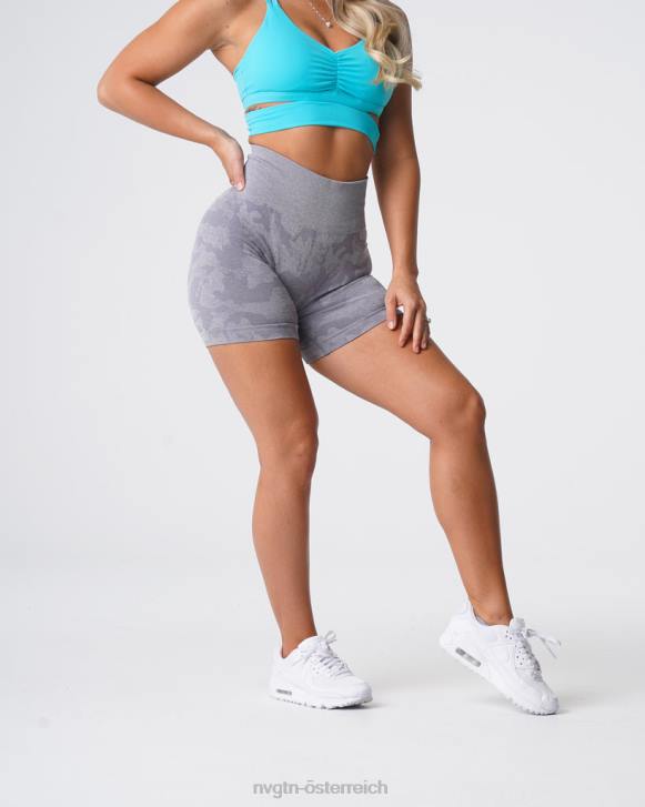Fitness Frauen NVGTN 6J66438 grau Nahtlose Camo-Shorts