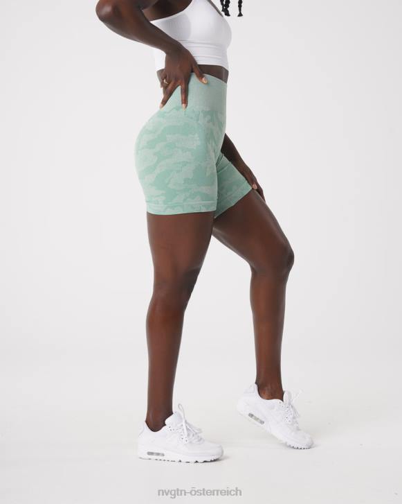 Fitness Frauen NVGTN 6J66442 Salbeigrün Nahtlose Camo-Shorts