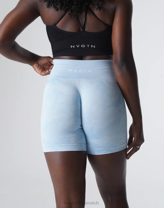 Fitness Frauen NVGTN 6J66447 eisiges Blau Nahtlose Camo-Shorts