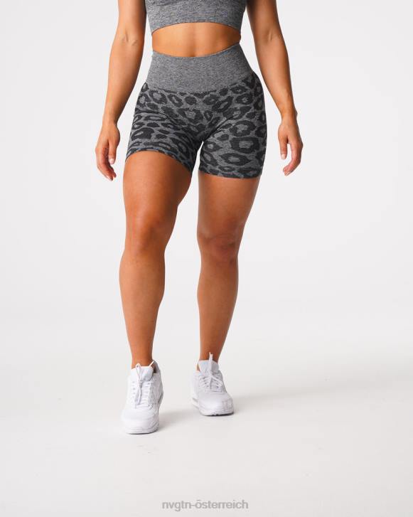 Fitness Frauen NVGTN 6J66467 schwarz gesprenkelt Nahtlose Shorts mit Leopardenmuster