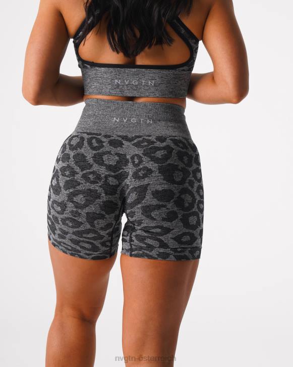 Fitness Frauen NVGTN 6J66467 schwarz gesprenkelt Nahtlose Shorts mit Leopardenmuster