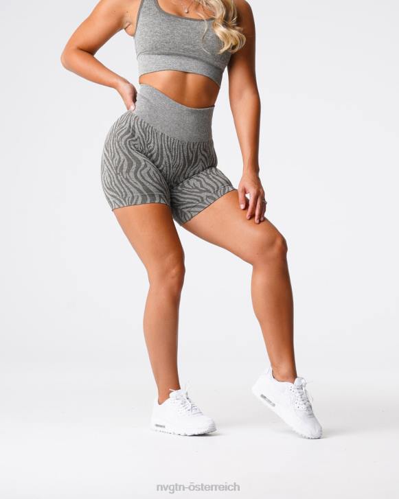 Fitness Frauen NVGTN 6J66471 Khakigrün Nahtlose Zebra-Shorts