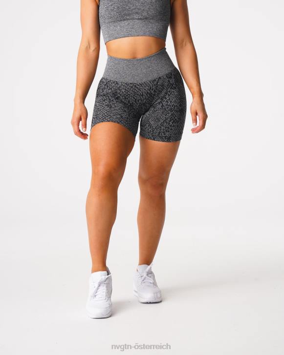Fitness Frauen NVGTN 6J66473 schwarz gesprenkelt Nahtlose Shorts aus Schlangenleder