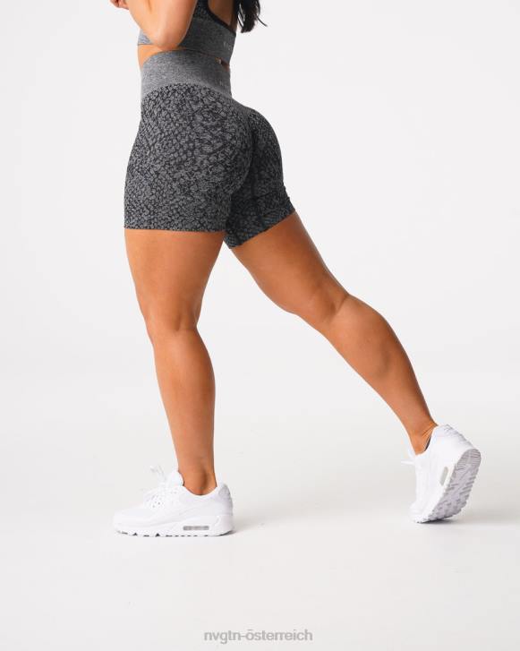 Fitness Frauen NVGTN 6J66473 schwarz gesprenkelt Nahtlose Shorts aus Schlangenleder