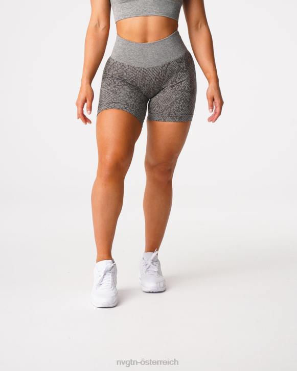 Fitness Frauen NVGTN 6J66474 Khakigrün Nahtlose Shorts aus Schlangenleder